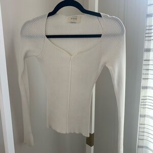 DISSH Ivory Ribbed Knit Top